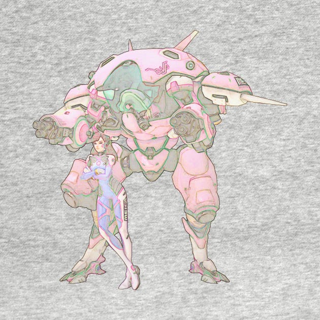 Overwatch D. Va and Mech by Green_Shirts